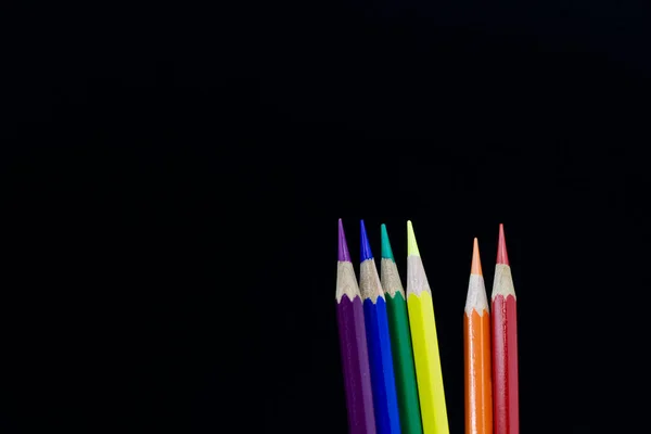 Crayon Symbole Couleur Fierté Lgbt Sur Fond Noir — Photo