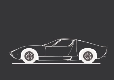 Renklendirme için Supercar jpg dosya biçimi silueti