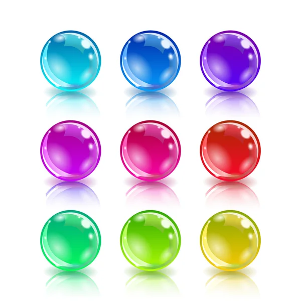 Készlet színes labdákat a fehér háttér — Stock Vector