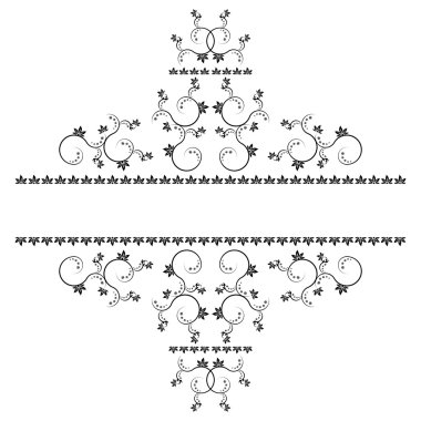 Monogram tasarım ile çerçeve ve süslemeleri.