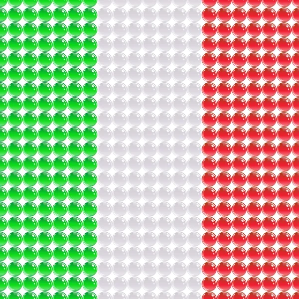指示灯或泡沫制成的意大利国旗的. — 图库矢量图片