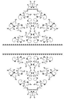 Monogram tasarım ile çerçeve ve süslemeleri.