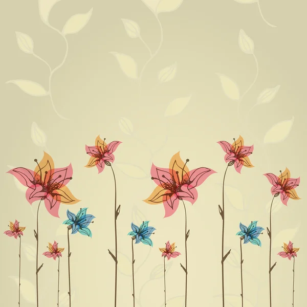 bahar ya da yaz çiçek tebrik kartı