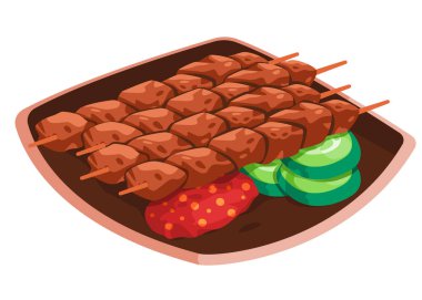 Shish tawouk tawook Orta Doğu biftek şiş ızgara çizim