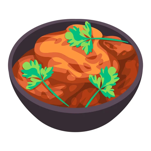 Quwarmah al dajaj traditionelles Curry aus der arabischen Nahost-Küche Zeichnung Cartoon-Illustration — Stockvektor