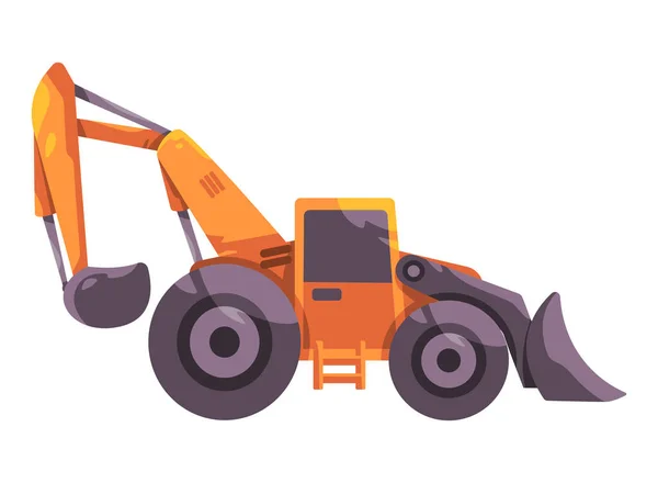 Chargeuse pelle constructeur construction minière véhicule camion excavation illustration jaune jouet jaune orange machinerie lourde — Image vectorielle