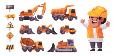 Profesyonel çocuk çizgi film buldozer yükleyicisi kürek inşaatçısı inşaat aracı seti kazı çizimi sarı oyuncak