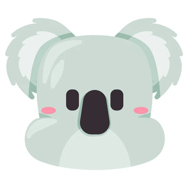 Koala-Bär Gesichtsmaske Illustration Lächeln Kopf wild Tier Lächeln und Form Design Cartoon flache Kinder Kinder Zeichnung — Stockvektor