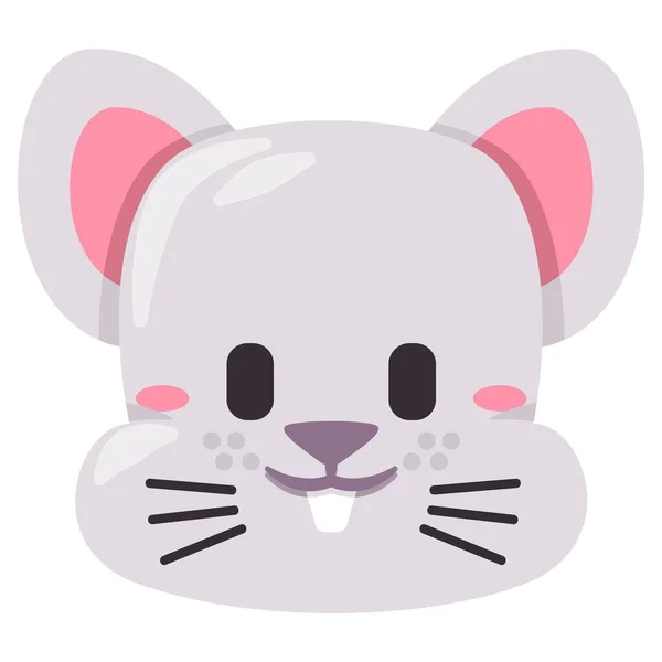 Myš krysa tvář maska ilustrace úsměv hlava divoké zvíře úsměv a tvar design kreslený byt děti kreslení — Stockový vektor