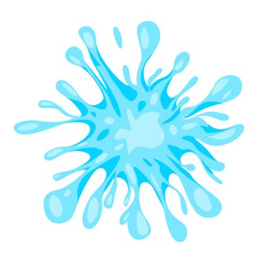 Su sıçrama sıvısı şekil mavi renk ıslak illüstrasyon vektörü