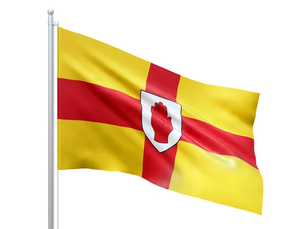 Ulster Rlanda Eyaleti Beyaz Arka Planda Dalgalanan Bayrak Yakın Çekim — Stok fotoğraf