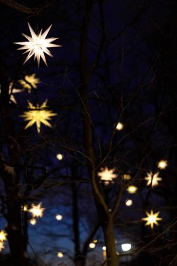 street decorations from a garland of stars