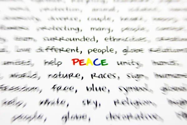 Word peace with blurred edges
