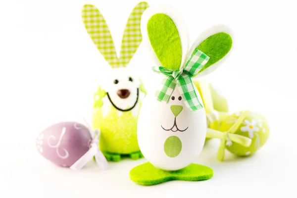 Easter bunny and eggs — Stock Photo, Image