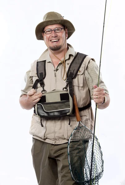 Orgulloso pescador mosca — Foto de Stock