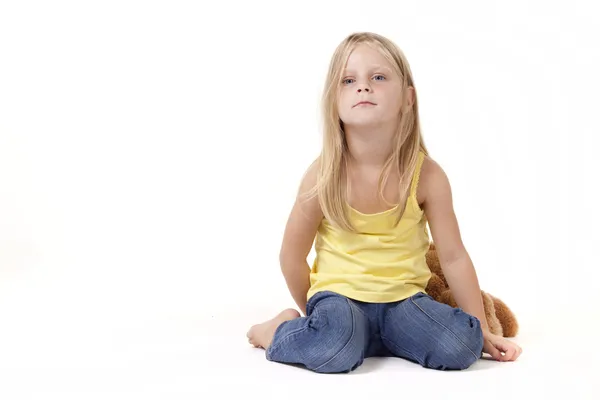 Young Blonde Girl in studio — Stock Photo, Image