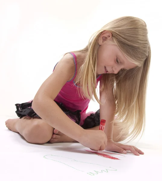 Little artistic girl — Stock Photo, Image