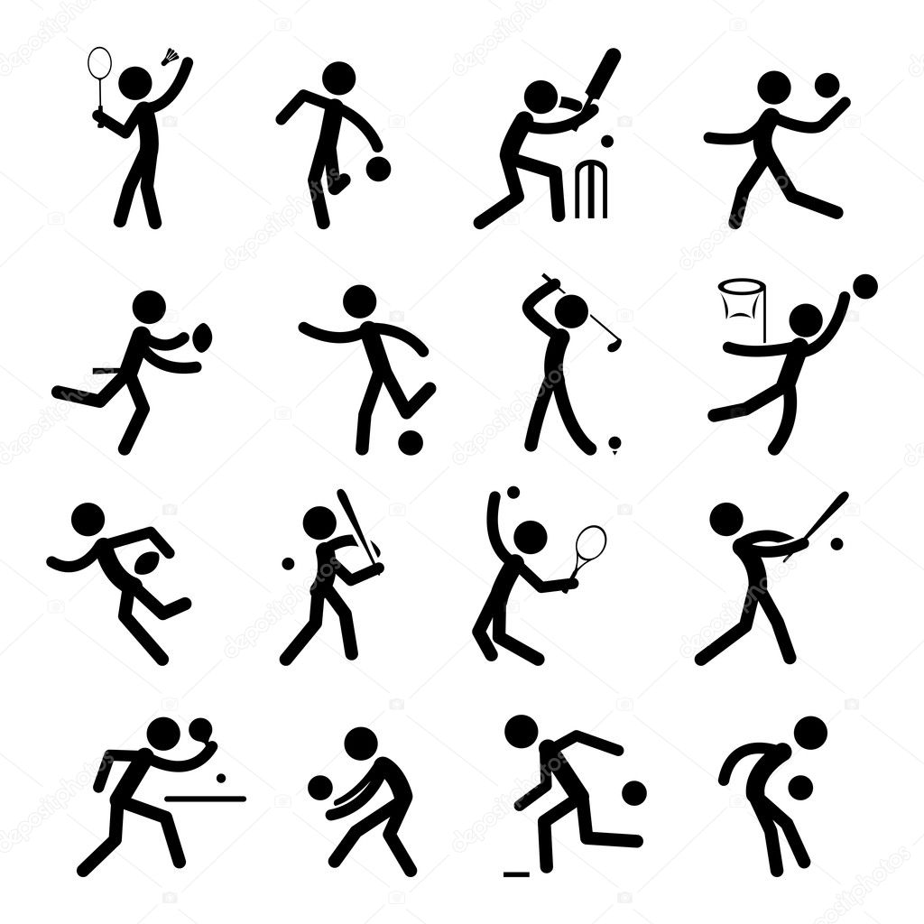 Simple Sport Pictogram Icon Collection Set. Usefull For Sport Theme.