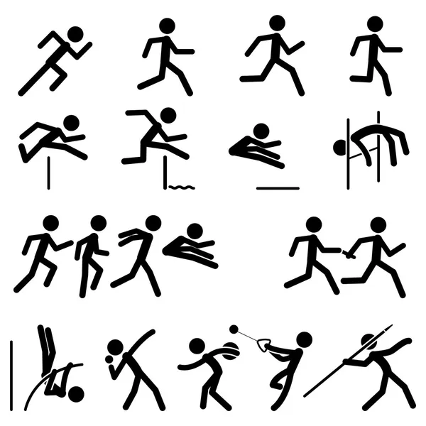 Conjunto de ícones Sport Pictogram 02 Track & Field — Vetor de Stock