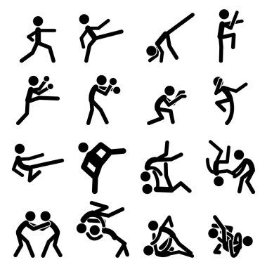 03 dövüş sanatları spor sembol simge seti