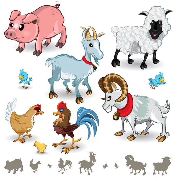 Granja animales colección conjunto 01 — Archivo Imágenes Vectoriales