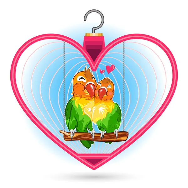 Valentine amor pájaro — Vector de stock