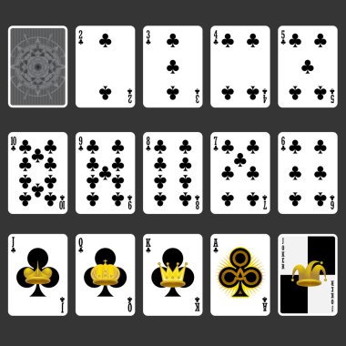 Club Suit Playing Cards Full Set clipart