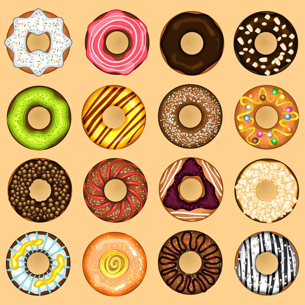 Donuts Collection Set — Stockvektor