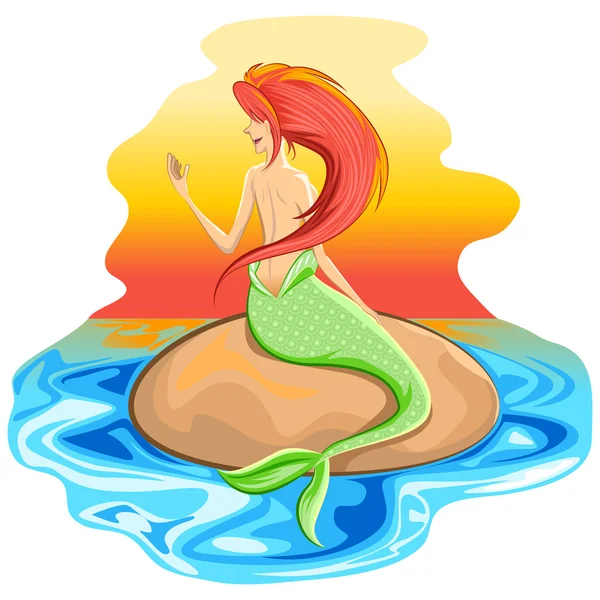 Sirena sirena creatura mitologica — Vettoriale Stock