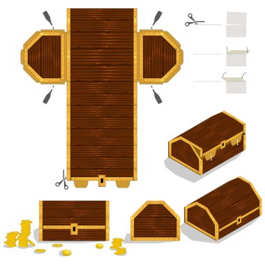 Treasure Chest Packaging Box Design clipart