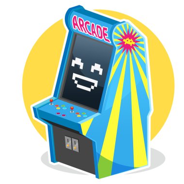 Mavi klasik arcade machine oyunu