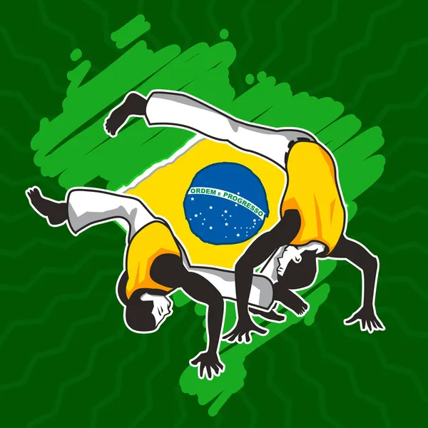 Arte Marcial Brasileira Capoeira — Vetor de Stock