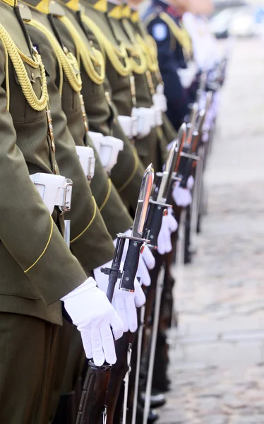 Soldiers in a row — Stock Photo, Image