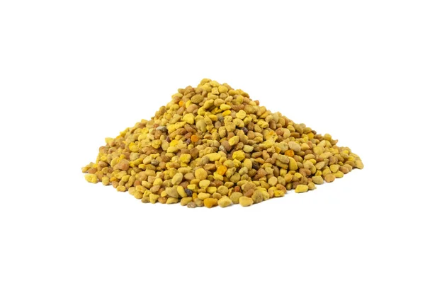 Bee Pollen Heap Isolated White Background Natural Herbal Medicine Relieve — Stock Photo, Image