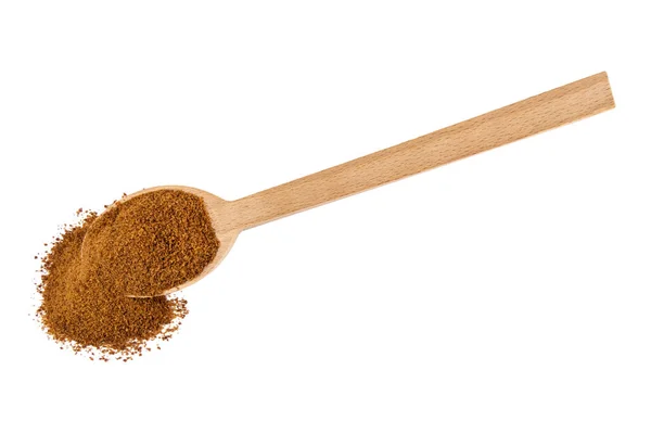 Coconut Sugar Wooden Spoon Isolated White Background Spice Food Ingredients — Stock Photo, Image