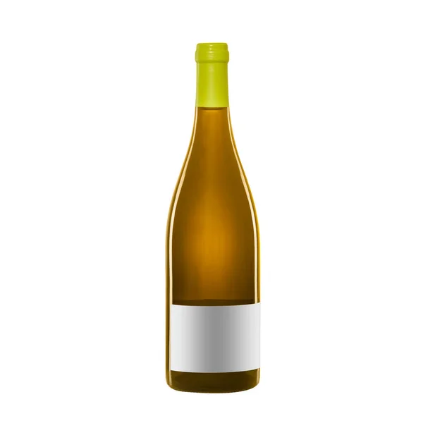Біла Пляшка Вина Порожньою Етикеткою Ізольована Білому Тлі — стокове фото