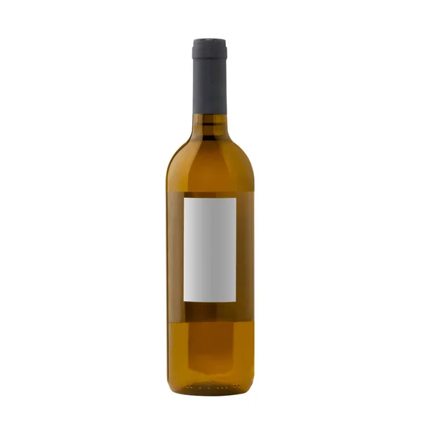 Rose Wine Bottle Blank Label Isolated White Background — Stock Photo, Image