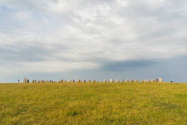 Yazın çayırdaki stonehenge