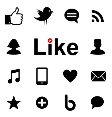 zwarte web iconen