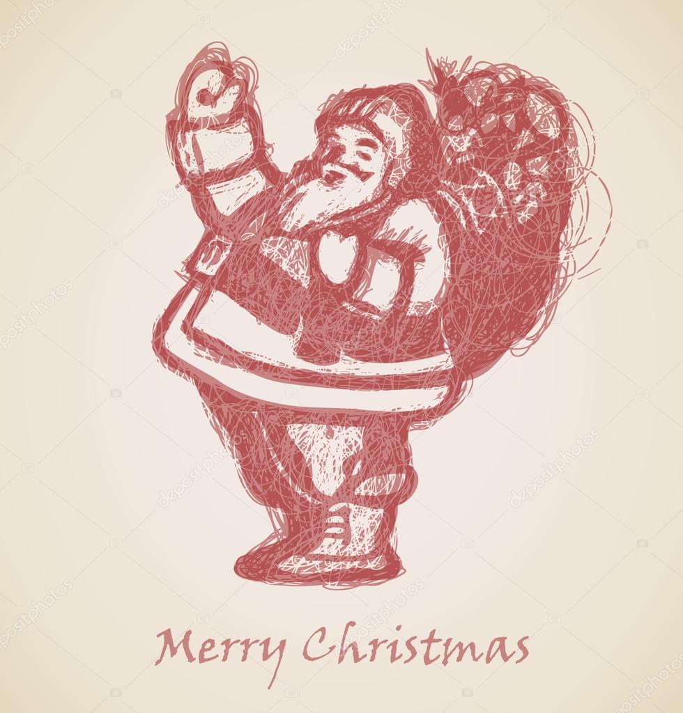 Red Santa Claus Sketch