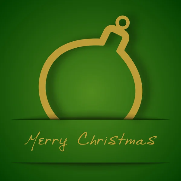 绿色背景圣诞黄金球贴花 — 图库矢量图片