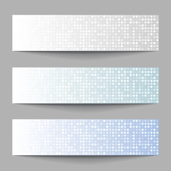 Set of Technology pixel banners, vector illustration — Stock Vector