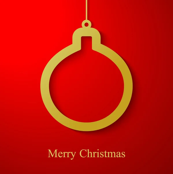 红色背景上圣诞黄金球贴花 — 图库矢量图片