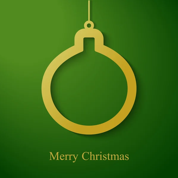 Bola de oro de Navidad apliques sobre fondo verde — Vector de stock