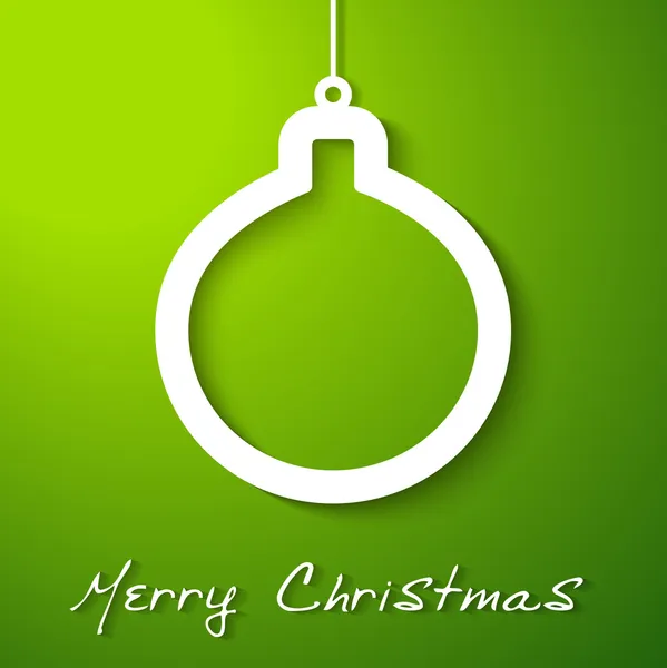 Χριστούγεννα λευκή μπάλα απλικέ σε πράσινο φόντο — Διανυσματικό Αρχείο