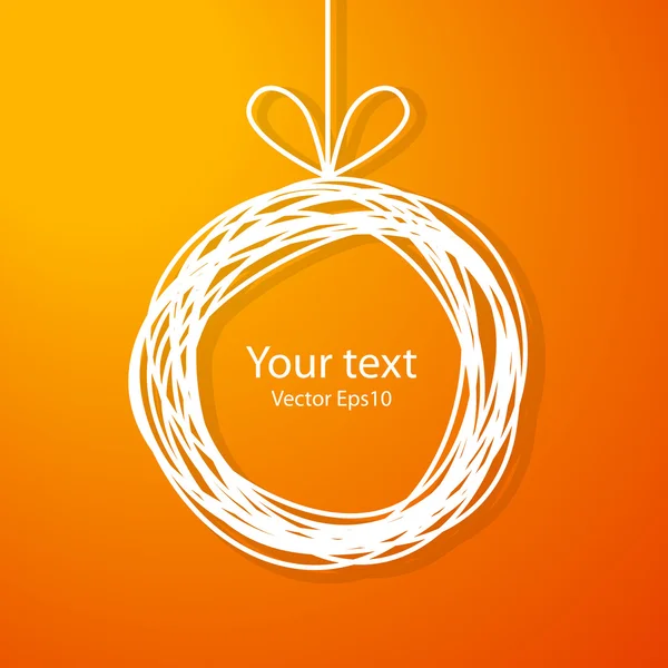 Christmas sketch frame on orange background — Stock Vector