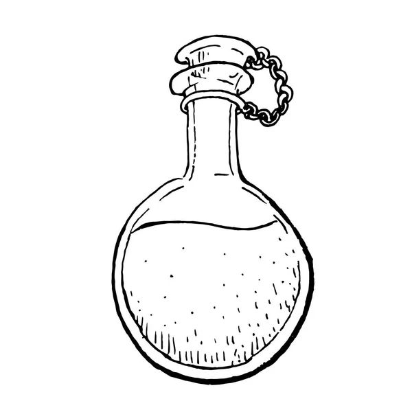 Alchemy Bottle Vector Illustration Isolated White Backgroun — Stock Vector