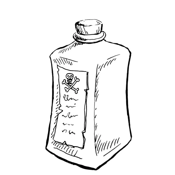 Poison Bottle Vector Illustration Isolated White Backgroun — Stock Vector