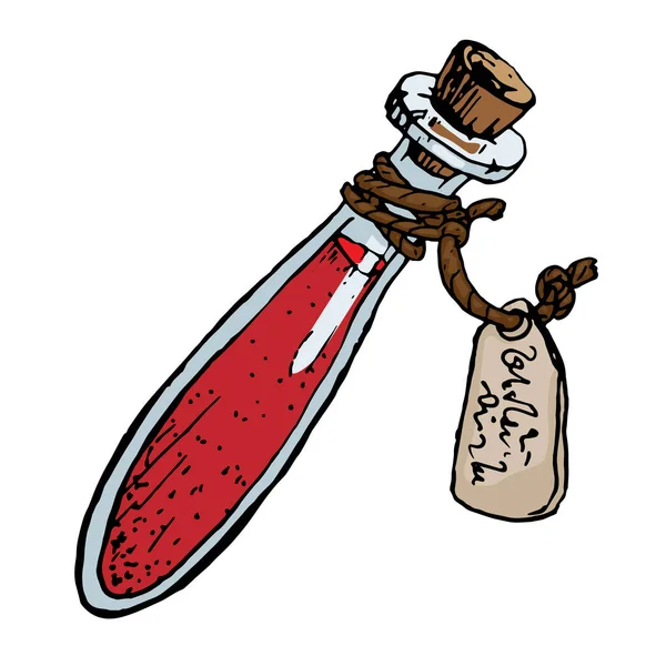 Illustration Vectorielle Potion Rouge Isolée Sur Fond Blanc — Image vectorielle