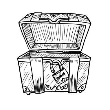 Beyaz arkaplanda izole edilmiş göğsün el çizimi çizimi çizimi